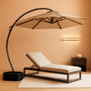 Cantilever Patio Umbrella 12 ft, Beige, With Sand-Fillable Base