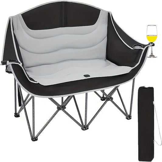 NNETM 2-Person Folding Loveseat Camping Chair Outdoor-0