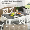 Solid Wood 7-Piece Dining Set with 6 X-Back Chairs