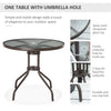 Outdoor Dining Table and Chair Set with Umbrella