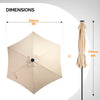 9 ft Solar LED Patio Umbrella with Tilt and Crank