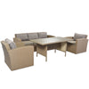 4-Piece Conversation Sofa Set with Beige Cushions-0