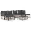 7-Piece Patio Lounge Set with Cushions, Anthracite Poly Rattan