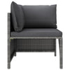 7-Piece Patio Lounge Set with Cushions, Gray Poly Rattan