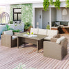 4-Piece Conversation Sofa Set with Beige Cushions-2