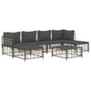 7-Piece Patio Lounge Set with Cushions, Anthracite Poly Rattan