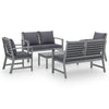 5-Piece Solid Acacia Wood Garden Lounge Set, Gray Wash