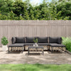 7-Piece Patio Lounge Set with Cushions, Anthracite Poly Rattan