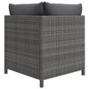 7-Piece Patio Lounge Set with Cushions, Gray Poly Rattan