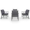 5-Piece Solid Acacia Wood Garden Lounge Set, Gray Wash