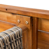 Acacia Wood Bench with Handwoven Rattan Legs