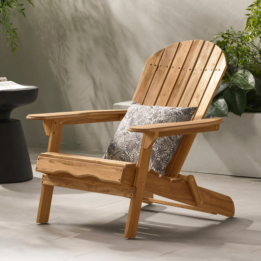 Folding Adirondack Chair — Acacia Wood, Teak Finish