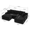 Modular Cloud Sectional Sofa with Chaise and Ottoman