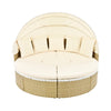 Topmax Patio Furniture Round Outdoor Sectional Sofa Set Rattan Daybed