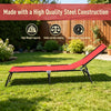 Wine Red Folding Chaise Lounge Chairs, Set of 2