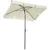 Rectangular Tilting Patio Parasol — 2×1.3m, Cream White