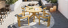 5-Piece Acacia Wood Round Outdoor Dining Set with Armchairs