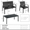 4-Piece Patio Conversation Set with Glass-Top Table