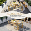 5-Piece Acacia Wood Round Outdoor Dining Set with Patio Table