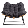Oversized Papasan Rocking Egg Chair, Dark Gray