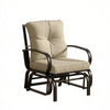 Beige Outdoor Glider Chair with Cushions & Steel Frame