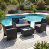 4-Piece Rattan Conversation Bistro Set with Cushions