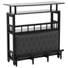 Home Bar Table with Footrest & Stemware Storage