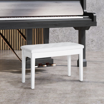 Tufted Storage Bench with Faux Leather Seat