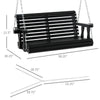 Two-Seater Patio Swing Chair with Cup Holders, Black