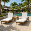 Solid Acacia & Wicker Sun Chaise Lounger, Set of 2