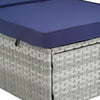 Rattan Chaise Lounge Set of 2 with Side Table