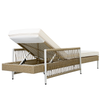 All-Weather PE Rattan Chaise Lounge, Set of 2 — Beige