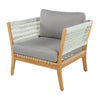 Acacia Wood Lounge Chair with Woven Rope Accents