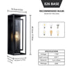 18-Inch Outdoor Wall Lantern in Matte Black, Set of 2