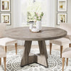 47-Inch Round Wood Farmhouse Dining Table, Grey