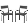 Aluminum Stacking Outdoor Dining Chairs, Grey (Set of 2)
