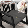 Solid Rubber Wood Rocking Chair with Linen Cushion, Black