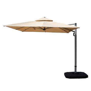 9′ x 11′ Rectangle Cantilever Patio Umbrella, Beige