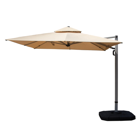9′ x 11′ Rectangle Cantilever Patio Umbrella, Beige