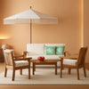 Acacia Wood 4 Piece Patio Conversation Set With Cushions-0