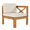 5-Piece Outdoor Sectional Sofa Set Solid Acacia Wood Beige with