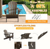 Folding HDPE Adirondack Chair with Cup Holder, Brown