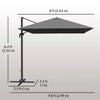 8-Foot Cantilever Patio Umbrella with 360° Rotation