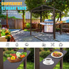 Arc-Roof Grill Gazebo with Steel Canopy & Side Shelves