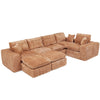 Modern Boucle L-Shaped Sectional Sofa with Two Moveable Ottomans,