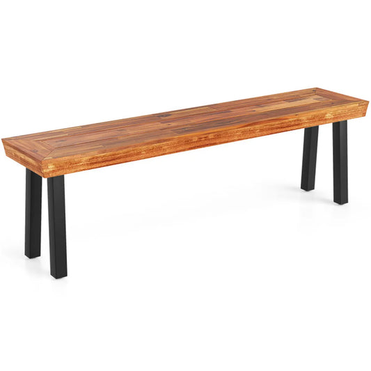 Acacia Wood Outdoor Dining Bench, 60" Backless