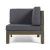 3-Piece Acacia Wood Outdoor Sectional Sofa Set, Water-Resistant