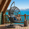 Extra-Wide U-Base Hanging Egg Chair with 8-Inch Cushion