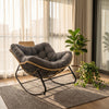 Papasan Oversized Rattan Egg Rocking Chair, Dark Grey