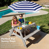 Gray Navy Kids 3-in-1 Sand and Water Table with Umbrella